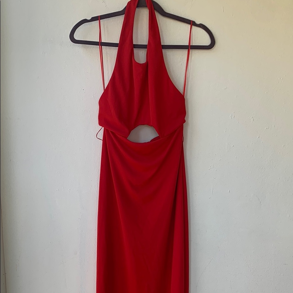 Caribbean Queen Bold Red Backless Dress